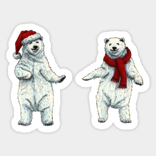 The polar bears wish you a Merry Christmas Sticker